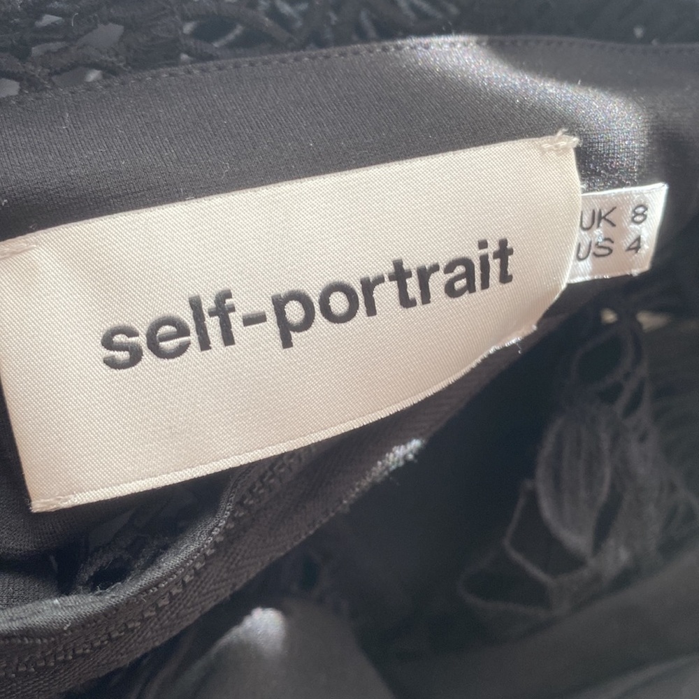 SELF PORTRAIT BLACK LACE JUMPSUIT SIZE 4 - Picture 4 of 4